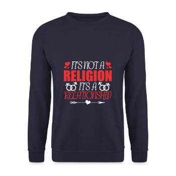 Pas de religion une relation - Sweat-shirt Unisexe - marine - Devant - Alina (178cm) & Michal (187cm)