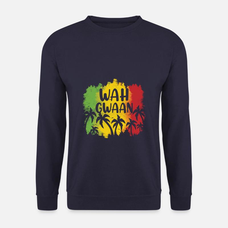 Wah Gwaan Slang Design Jamaica Jamaican Parade - Unisex Pullover - Navy