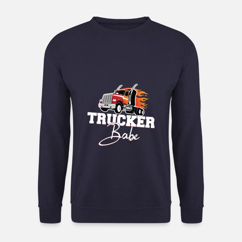 Trucker Babe Driver gift Lady Wife - Unisex Pullover - Navy
