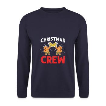 Lebkuchenmann christmas drinking - Unisex Pullover - Navy - Vorne - Alina (178cm) & Michal (187cm)