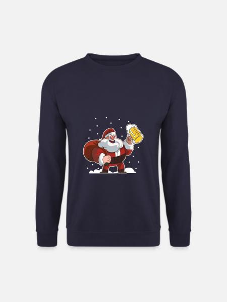 Santa Claus drinking beer - Unisex Sweatshirt - navy