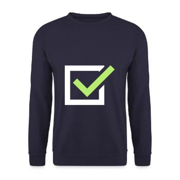 tick tick mark - Unisex Sweatshirt - navy - Front - Alina (178cm) & Michal (187cm)
