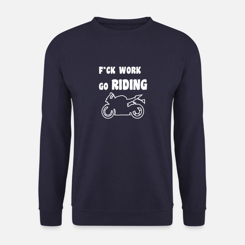 Fuck work go riding / Motorrad fahren - Unisex Pullover - Navy