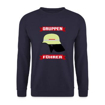 Chef de groupe - Cadeau de pompier idéal - Sweat-shirt Unisexe - marine - Devant - Alina (178cm) & Michal (187cm)