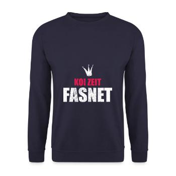 Cadeau de carnaval de la sorcière Guggen pour le temps des koïs Fasnet - Sweat-shirt Unisexe - marine - Devant - Alina (178cm) & Michal (187cm)