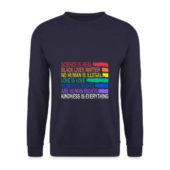 Rainbow Rainbow Lesbian Pride LGBTQ Clothing Man - Unisex Sweatshirt - navy - Front - Alina (178cm) & Michal (187cm)