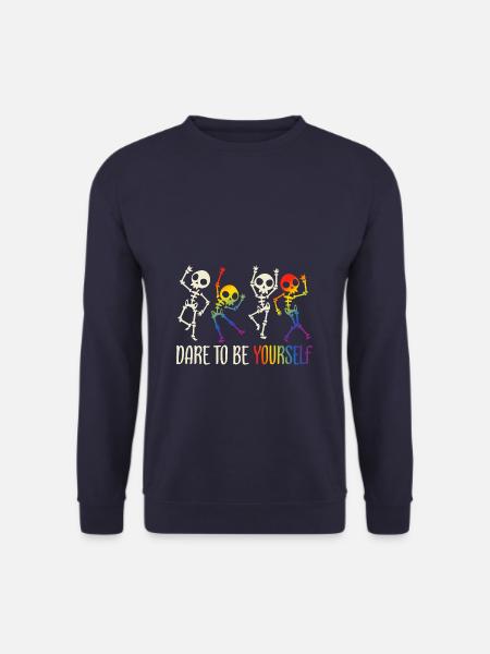 Rainbow Regenbogen Lesbe Pride LGBTQ Kleidung Mann - Unisex Pullover - Navy