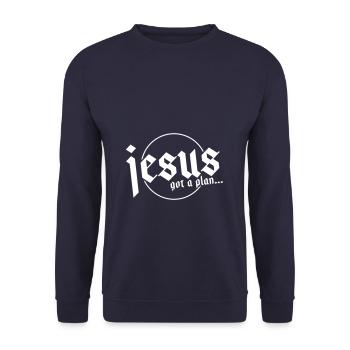 Jésus a un plan - Sweat-shirt Unisexe - marine - Devant - Alina (178cm) & Michal (187cm)