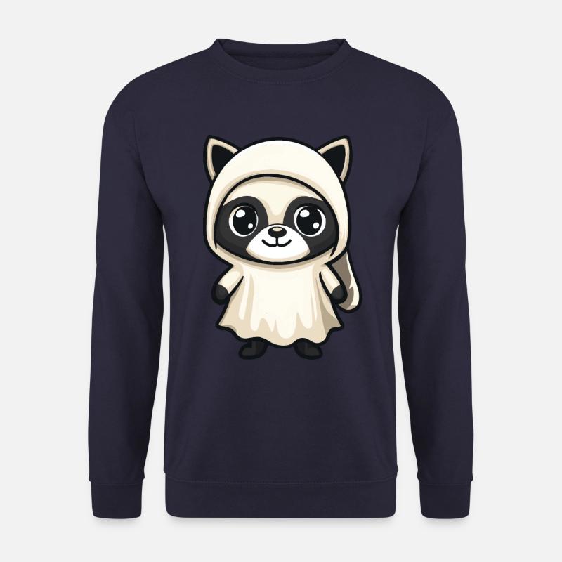 Raccoon Halloween Comic Ghost - Unisex Sweatshirt - navy