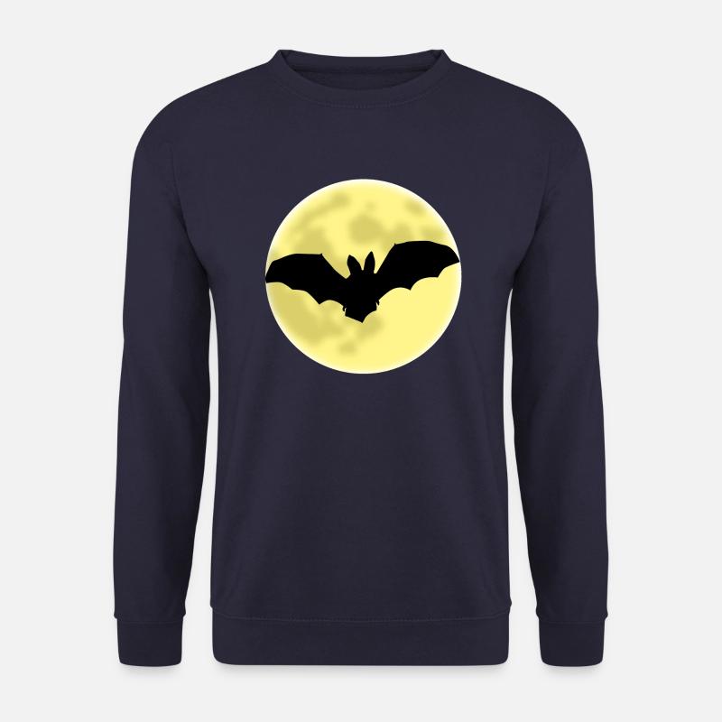 Fledermaus, Mond, Halloween, Dracula, Vampir, bat, - Unisex Pullover - Navy