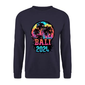 Bali 2024 Team Palm Trees Multicolored - Unisex Sweatshirt - navy - Front - Alina (178cm) & Michal (187cm)
