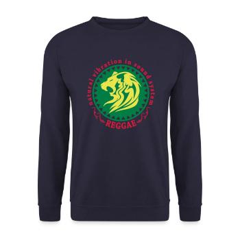 natural vibration in sound system reggae - Sweat-shirt Unisexe - marine - Devant - Alina (178cm) & Michal (187cm)