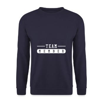 team strich member - Unisex Sweatshirt - navy - Front - Alina (178cm) & Michal (187cm)