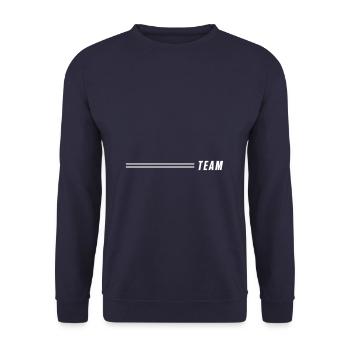 team stroke - Unisex Sweatshirt - navy - Front - Alina (178cm) & Michal (187cm)