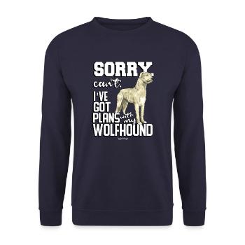 Irish Wolfhound Pläne - Unisex Pullover - Navy - Vorne - Alina (178cm) & Michal (187cm)
