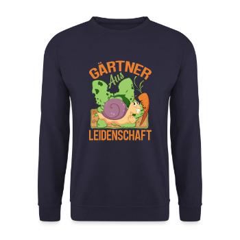 Gärtner aus Leidenschaft Gärtner Geschenk Lustig - Unisex Pullover - Navy - Vorne - Alina (178cm) & Michal (187cm)