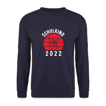 Schulkind 2022 - Unisex Pullover - Navy - Vorne - Alina (178cm) & Michal (187cm)