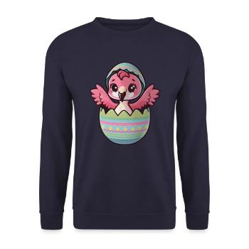 Easter Bird Hatching Happy Easter Greetings - Unisex Sweatshirt - navy - Front - Alina (178cm) & Michal (187cm)