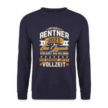 Rentner 2025 Rente Ruhestand 2025 Geschenk - Unisex Pullover - Navy - Vorne - Alina (178cm) & Michal (187cm)