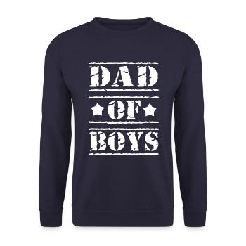 Vater Sohn Söhne Papa Dad of Boys Vatertag - Unisex Pullover - Navy - Vorne - Alina (178cm) & Michal (187cm)