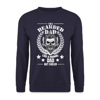 Dad Beard Beard Skull Best Daddy Cooler - Unisex Sweatshirt - navy - Front - Alina (178cm) & Michal (187cm)