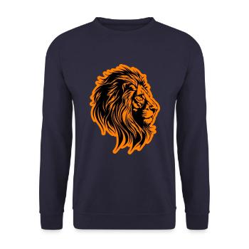 Symbole de tête de lion lion - Sweat-shirt Unisexe - marine - Devant - Alina (178cm) & Michal (187cm)