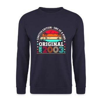 Original Juni 2003 19. Geburtstag Geschenk Herren - Unisex Pullover - Navy - Vorne - Alina (178cm) & Michal (187cm)
