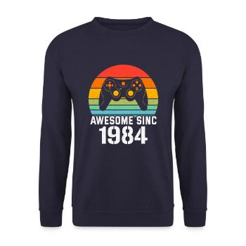 1984 Birthday Gift For All Gamers 1984 - Unisex Sweatshirt - navy - Front - Alina (178cm) & Michal (187cm)