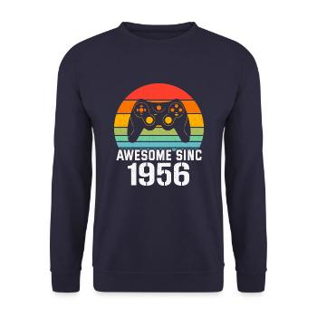 1956 Birthday Gift For All Gamers 1956 - Unisex Sweatshirt - navy - Front - Alina (178cm) & Michal (187cm)