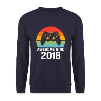 2018 Birthday Gift for All Gamers 2018 - Unisex Sweatshirt - navy - Front - Alina (178cm) & Michal (187cm)