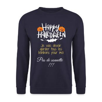 Halloween bonbons - Sweat-shirt Unisexe - marine - Devant - Alina (178cm) & Michal (187cm)
