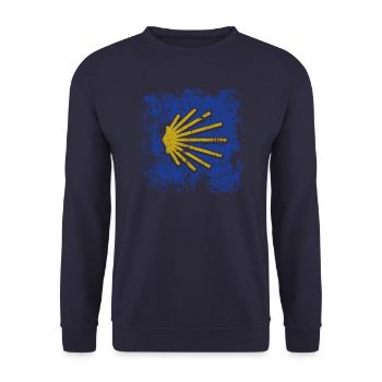 Camino - Jakobsweg - Pilgertour - Santiago - Unisex Pullover - Navy - Vorne - Alina (178cm) & Michal (187cm)