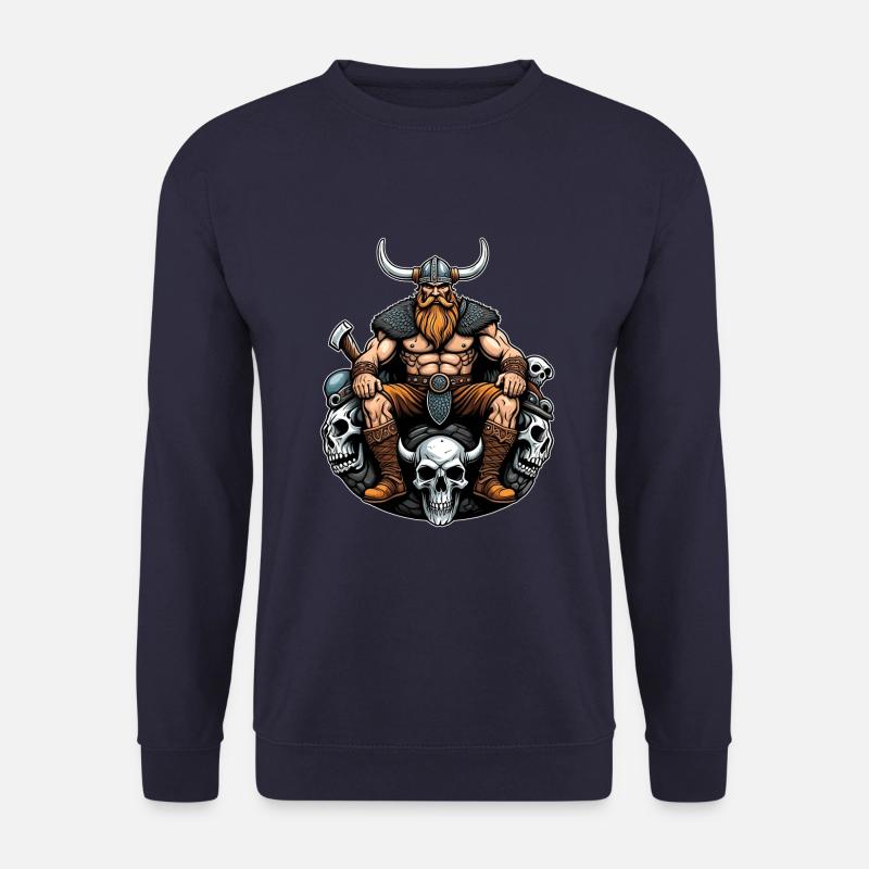 Wikinger mit Schädel - Unisex Pullover - Navy