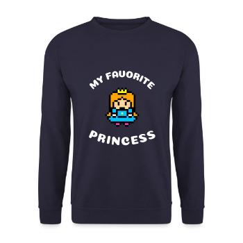 My Favorite Princess | Princess Royal Gift - Unisex Sweatshirt - navy - Front - Alina (178cm) & Michal (187cm)