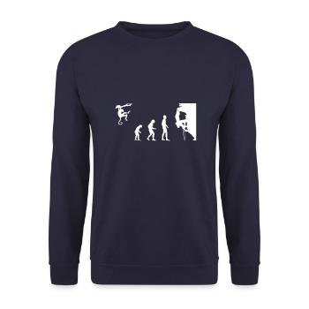 Climbing Evolution | Bouldering in the mountains - Unisex Sweatshirt - navy - Front - Alina (178cm) & Michal (187cm)