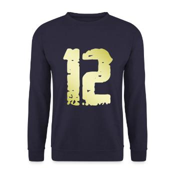 12 Nombre Vintage - Sweat-shirt Unisexe - marine - Devant - Alina (178cm) & Michal (187cm)