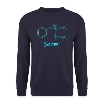 Trash Asset - Walter [cyan-across] - Sweat-shirt Unisexe - marine - Devant - Alina (178cm) & Michal (187cm)