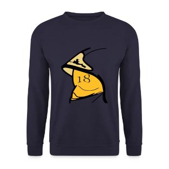 Casque F1 visière jaune 18 - Sweat-shirt Unisexe - marine - Devant - Alina (178cm) & Michal (187cm)