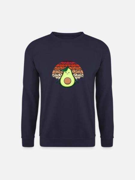Yoga Avocat Méditation Spiritual Yoga Pose Retro - Sweat-shirt Unisexe - marine