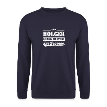 Herren Name Holger Vorname Lustiges Geschenk - Unisex Pullover - Navy - Vorne - Alina (178cm) & Michal (187cm)