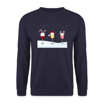 Christmas or Christmas, wine lovers - Unisex Sweatshirt - navy - Front - Alina (178cm) & Michal (187cm)