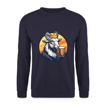 Bergziege Bier - Unisex Pullover - Navy - Vorne - Alina (178cm) & Michal (187cm)
