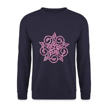 noeud celtique 20 e 60 - Sweat-shirt Unisexe - marine - Devant - Alina (178cm) & Michal (187cm)