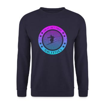 Skiing - Unisex Pullover - Navy - Vorne - Alina (178cm) & Michal (187cm)
