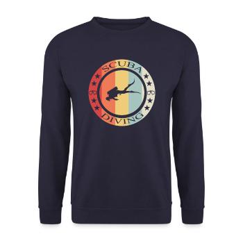 Scuba Diving Taucher Geschenk - Unisex Pullover - Navy - Vorne - Alina (178cm) & Michal (187cm)