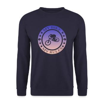 Biken Fahrrad Bmx MTB - Unisex Pullover - Navy - Vorne - Alina (178cm) & Michal (187cm)