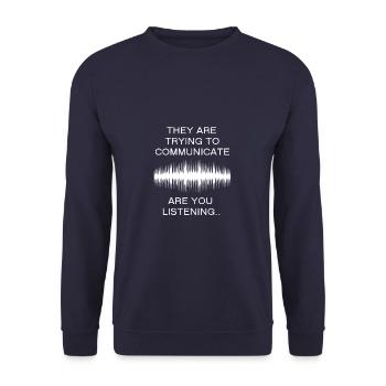 Ghost Ghost Hunter Ghost Hunt Ghost Gift - Unisex Sweatshirt - navy - Front - Alina (178cm) & Michal (187cm)