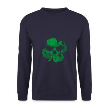 Crâne de Shamrock cadeau de la Saint-Patrick - Sweat-shirt Unisexe - marine - Devant - Alina (178cm) & Michal (187cm)