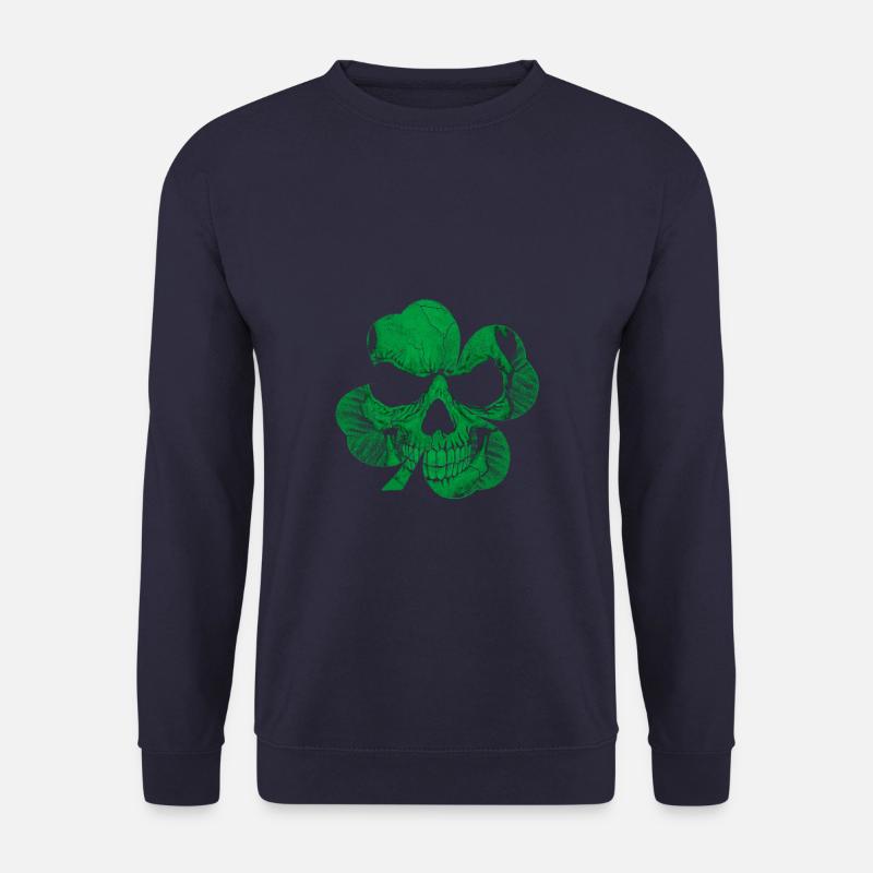 Kleeblatt Totenkopf St. Patricks Day Geschenk - Unisex Pullover - Navy