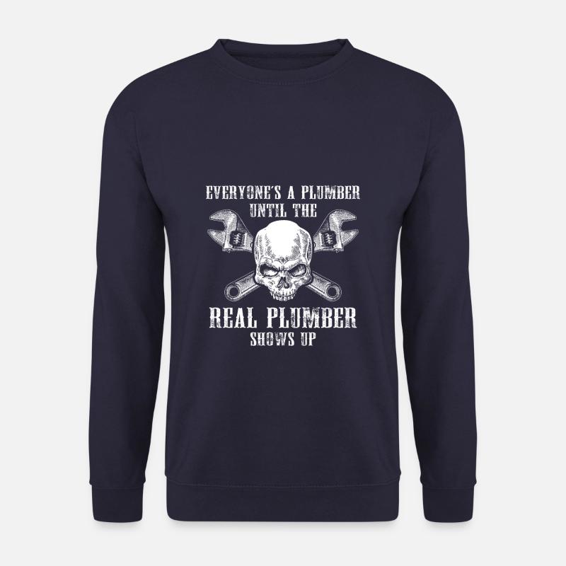 Klempner Totenkopf Rohrzange Heizung Installateur - Unisex Pullover - Navy